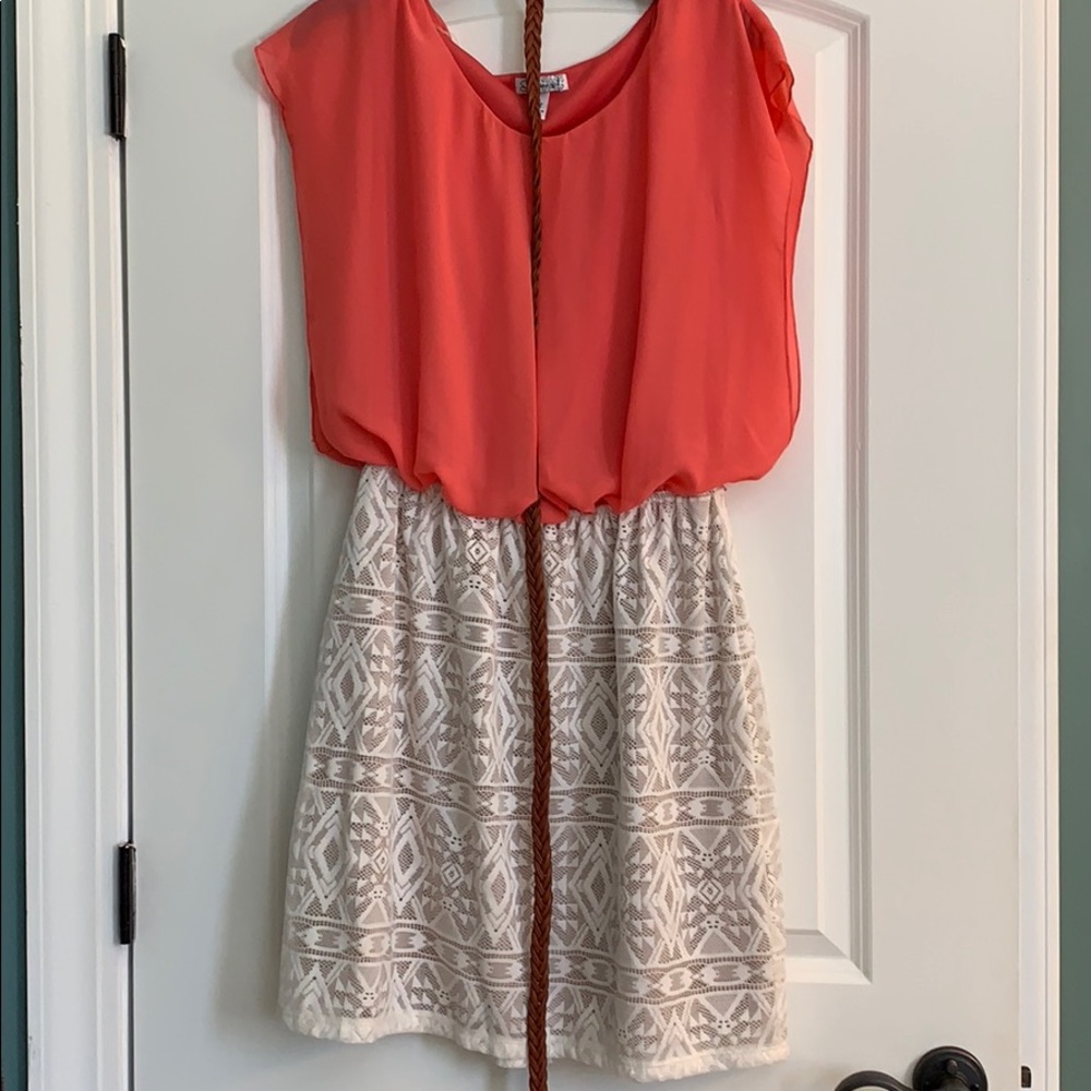 Coral and Lace dress